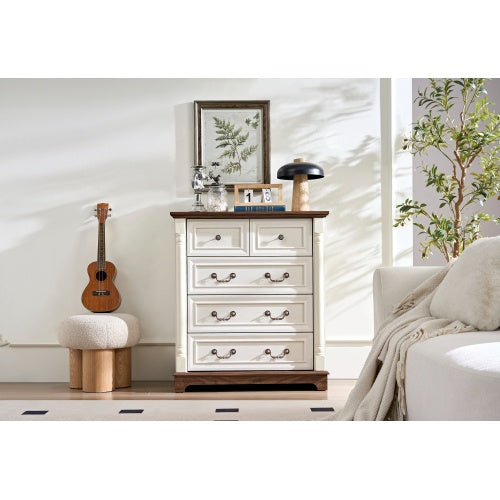 Farmhouse Style 5 Drawer Dresser