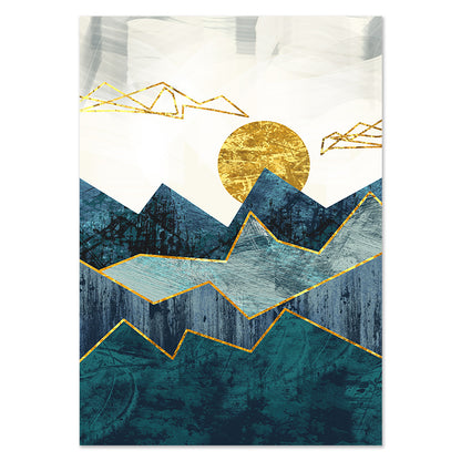 Nordic Geometric Mountain Canvas Set