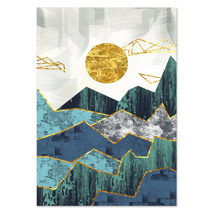 Nordic Geometric Mountain Canvas Set