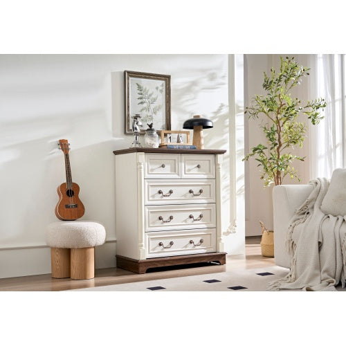 Farmhouse Style 5 Drawer Dresser