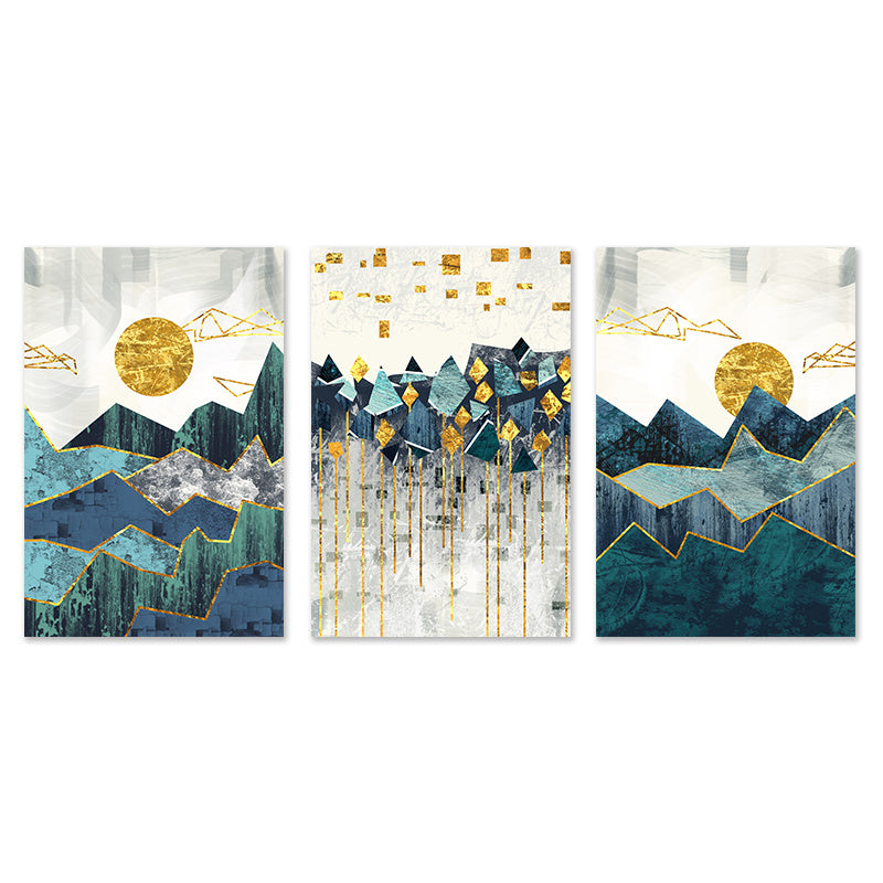 Nordic Geometric Mountain Canvas Set